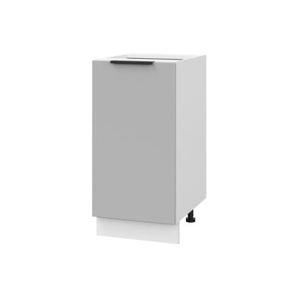 Шкаф нижний ШН 400 Корпус: ЛДСП белый 16мм; фасад: фрезеровка Оливия, ЛДСП серый софт 16 мм