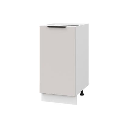 Шкаф нижний ШН 400 Корпус: ЛДСП белый 16мм; фасад: фрезеровка Оливия, МДФ моно керамика 16 мм