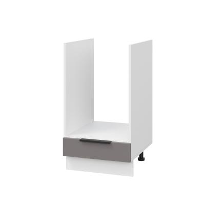 Шкаф нижний духовой ШНД 450 Корпус: ЛДСП белый 16мм; фасад: фрезеровка Оливия, МДФ моно брауни 16 мм