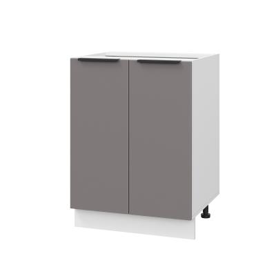 Шкаф нижний ШН 600 Корпус: ЛДСП белый 16мм; фасад: фрезеровка Оливия, МДФ моно брауни 16 мм