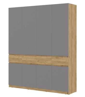 БОСТОН ШК-004 Шкаф 4-ств. ЛДСП (Комплект) Дуб Крафт золотой / Шифер серый