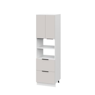 Пенал ПД600-22Я Корпус: ЛДСП белый 16мм; фасад: фрезеровка Оливия, МДФ моно керамика 16 мм