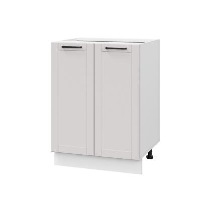 Шкаф нижний ШН 600 Корпус: ЛДСП белый 16мм; фасад: фрезеровка Диада, МДФ лофт крем 16 мм