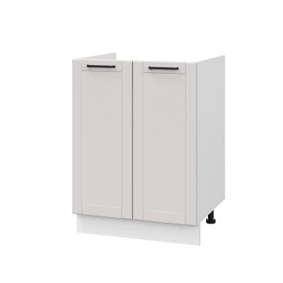 Шкаф нижний под мойку ШНМ 600 Корпус: ЛДСП белый 16мм; фасад: фрезеровка Диада, МДФ лофт крем 16 мм