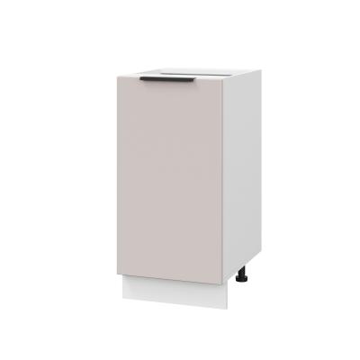 Шкаф нижний ШН 400 Корпус: ЛДСП белый 16мм; фасад: фрезеровка Оливия, МДФ сиена тауп 16 мм