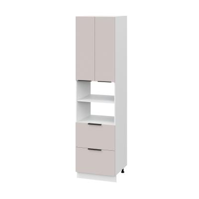 Пенал (премьер) ПД600Н-22Я Корпус: ЛДСП белый 16мм; фасад: фрезеровка Оливия, МДФ сиена тауп 16 мм