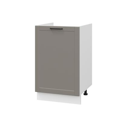 Шкаф нижний под мойку ШНМ 500 Корпус: ЛДСП белый 16мм; фасад: фрезеровка Диада, МДФ лофт кварц 16 мм