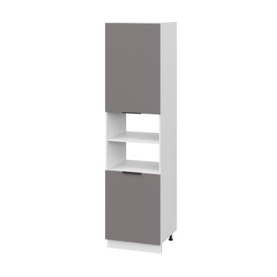 Пенал (премьер) ПД600Н-11 Корпус: ЛДСП белый 16мм; фасад: фрезеровка Оливия, МДФ моно брауни 16 мм