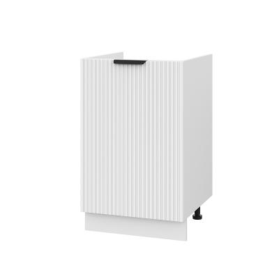 Шкаф нижний под мойку ШНМ 500 Корпус: ЛДСП белый 16мм; фасад: фрезеровка Норд Line, МДФ софт пломбир 16 мм