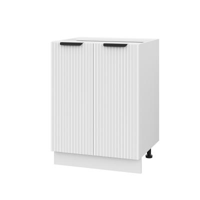 Шкаф нижний ШН 600 Корпус: ЛДСП белый 16мм; фасад: фрезеровка Норд Line, МДФ софт пломбир 16 мм