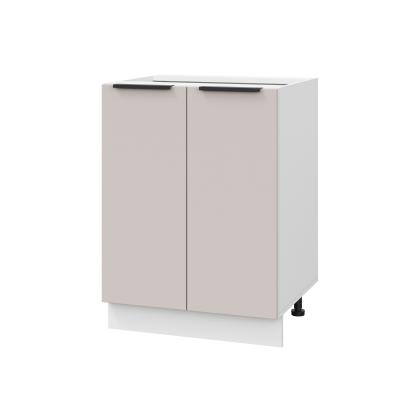 Шкаф нижний ШН 600 Корпус: ЛДСП белый 16мм; фасад: фрезеровка Оливия, МДФ сиена тауп 16 мм