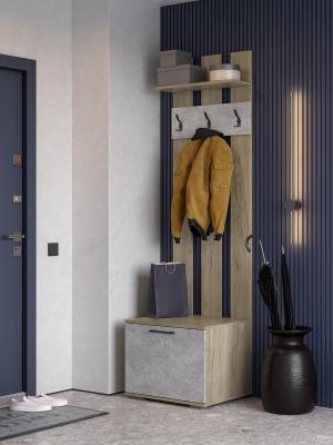 мс для прихожей Бостон ВШ-2 дуб крафт серый/бетонный камень NEW