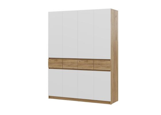 БОСТОН ЛАЙТ Шкаф ШК-004 (4-ств.) Дуб Крафт золотой / Белый