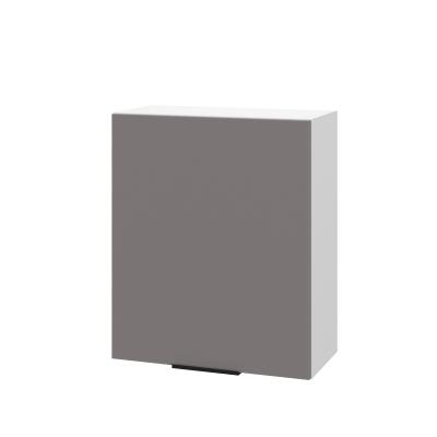 Шкаф верхний ШВ 600-1 Корпус: ЛДСП белый 16мм; фасад: фрезеровка Оливия, МДФ моно брауни 16 мм