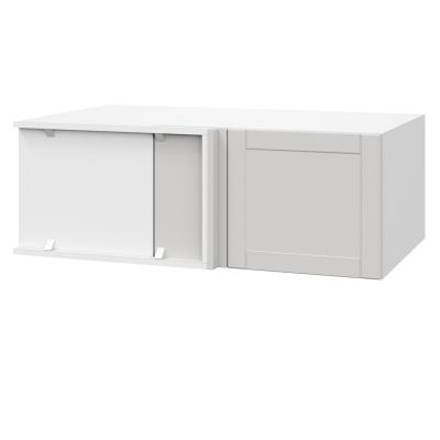 Шкаф верхний угловой антресоль ШВУА 1000 Корпус: ЛДСП белый 16мм; фасад: фрезеровка Диада, МДФ лофт крем 16 мм