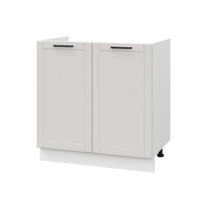 Шкаф нижний под мойку ШНМ 800 Корпус: ЛДСП белый 16мм; фасад: фрезеровка Диада, МДФ лофт крем 16 мм