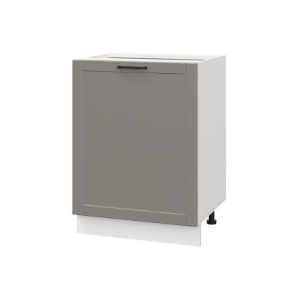 Шкаф нижний ШН 600-1 Корпус: ЛДСП белый 16мм; фасад: фрезеровка Диада, МДФ лофт кварц 16 мм