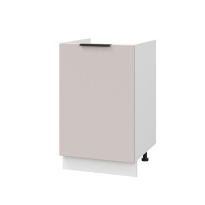 Шкаф нижний под мойку ШНМ 500 Корпус: ЛДСП белый 16мм; фасад: фрезеровка Оливия, МДФ сиена тауп 16 мм