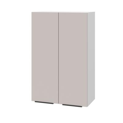 Шкаф верхний (премьер) ШВ 600Н Корпус: ЛДСП белый 16мм; фасад: фрезеровка Оливия, МДФ сиена тауп 16 мм