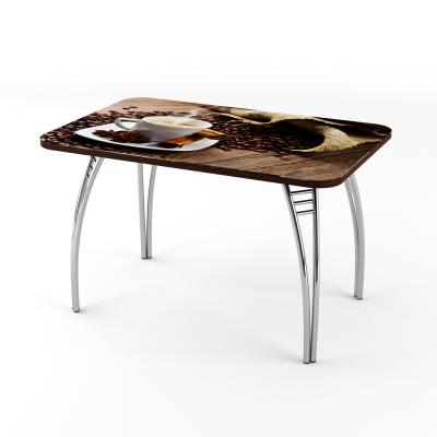 Стол Паук раздвижной В1, фпеч (1100*700*400) Кофе R012, КРОМКА: венге / Хром