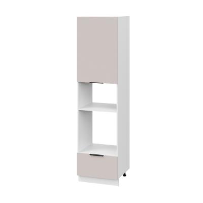 Пенал (премьер) ПДМ600Н-11Я Корпус: ЛДСП белый 16мм; фасад: фрезеровка Оливия, МДФ сиена тауп 16 мм