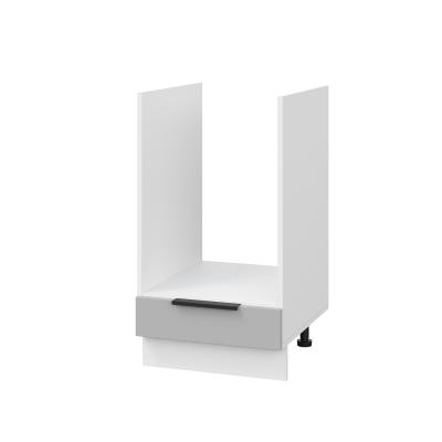 Шкаф нижний духовой ШНД 450 Корпус: ЛДСП белый 16мм; фасад: фрезеровка Оливия, ЛДСП серый софт 16 мм