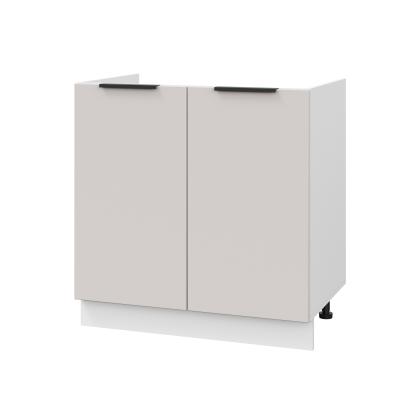 Шкаф нижний под мойку ШНМ 800 Корпус: ЛДСП белый 16мм; фасад: фрезеровка Оливия, МДФ моно керамика 16 мм