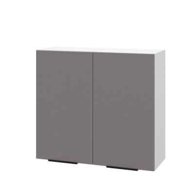 Шкаф верхний ШВ 800 Корпус: ЛДСП белый 16мм; фасад: фрезеровка Оливия, МДФ моно брауни 16 мм