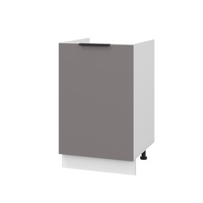 Шкаф нижний под мойку ШНМ 500 Корпус: ЛДСП белый 16мм; фасад: фрезеровка Оливия, МДФ моно брауни 16 мм