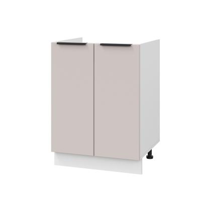 Шкаф нижний под мойку ШНМ 600 Корпус: ЛДСП белый 16мм; фасад: фрезеровка Оливия, МДФ сиена тауп 16 мм