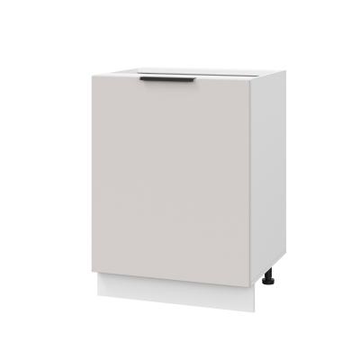 Шкаф нижний ШН 600-1 Корпус: ЛДСП белый 16мм; фасад: фрезеровка Оливия, МДФ моно керамика 16 мм