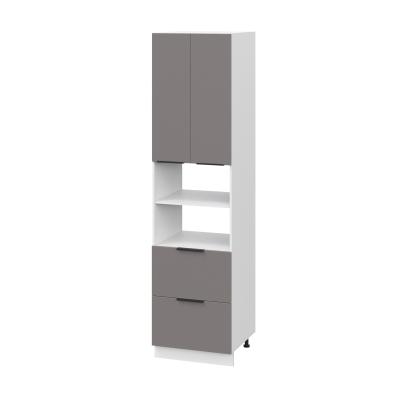 Пенал (премьер) ПД600Н-22Я Корпус: ЛДСП белый 16мм; фасад: фрезеровка Оливия, МДФ моно брауни 16 мм