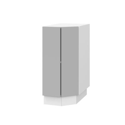 Шкаф нижний торцевой ШНТ 360 Корпус: ЛДСП белый 16мм; фасад: фрезеровка Оливия, ЛДСП серый софт 16 мм