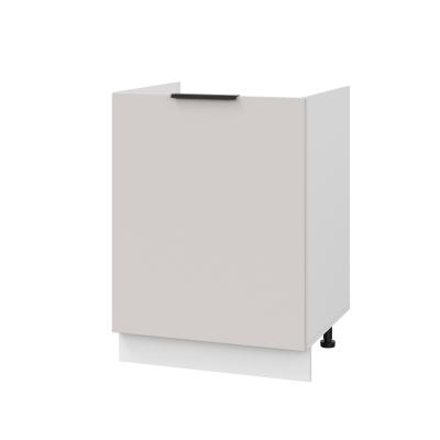Шкаф нижний под мойку ШНМ 600-1 Корпус: ЛДСП белый 16мм; фасад: фрезеровка Оливия, МДФ моно керамика 16 мм