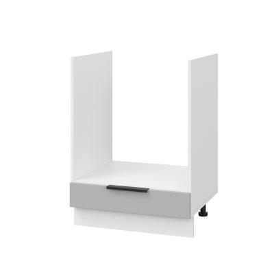 Шкаф нижний духовой ШНД 600 Корпус: ЛДСП белый 16мм; фасад: фрезеровка Оливия, ЛДСП серый софт 16 мм