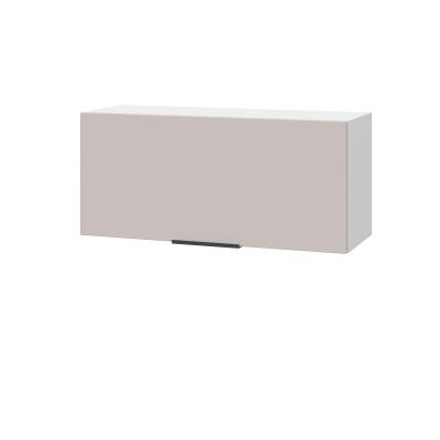 Шкаф верхний горизонтальный ШВГ 800 Корпус: ЛДСП белый 16мм; фасад: фрезеровка Оливия, МДФ сиена тауп 16 мм