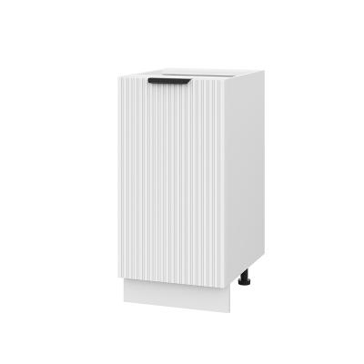 Шкаф нижний ШН 400 Корпус: ЛДСП белый 16мм; фасад: фрезеровка Норд Line, МДФ софт пломбир 16 мм