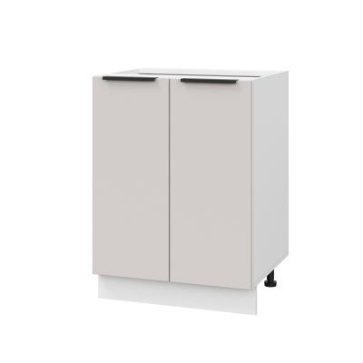 Шкаф нижний ШН 600 Корпус: ЛДСП белый 16мм; фасад: фрезеровка Оливия, МДФ моно керамика 16 мм