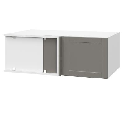 Шкаф верхний угловой антресоль ШВУА 1000 Корпус: ЛДСП белый 16мм; фасад: фрезеровка Диада, МДФ лофт кварц 16 мм