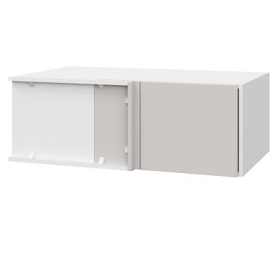 Шкаф верхний угловой антресоль ШВУА 1000 Корпус: ЛДСП белый 16мм; фасад: фрезеровка Оливия, МДФ моно керамика 16 мм