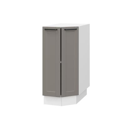 Шкаф нижний торцевой ШНТ 360 Корпус: ЛДСП белый 16мм; фасад: фрезеровка Диада, МДФ лофт кварц 16 мм