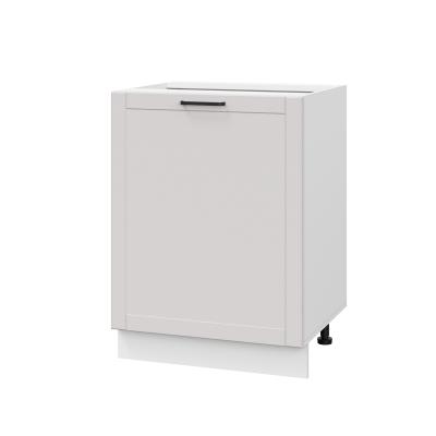 Шкаф нижний ШН 600-1 Корпус: ЛДСП белый 16мм; фасад: фрезеровка Диада, МДФ лофт крем 16 мм