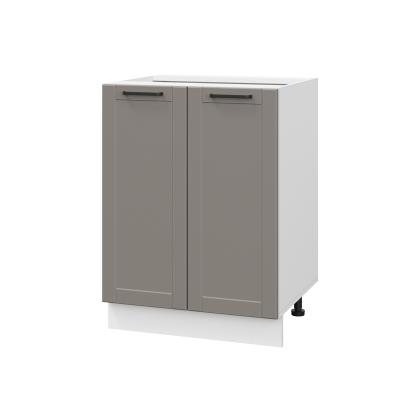 Шкаф нижний ШН 600 Корпус: ЛДСП белый 16мм; фасад: фрезеровка Диада, МДФ лофт кварц 16 мм