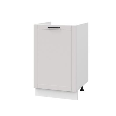 Шкаф нижний под мойку ШНМ 500 Корпус: ЛДСП белый 16мм; фасад: фрезеровка Диада, МДФ лофт крем 16 мм