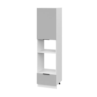 Пенал (премьер) ПДМ600Н-11Я Корпус: ЛДСП белый 16мм; фасад: фрезеровка Оливия, ЛДСП серый софт 16 мм