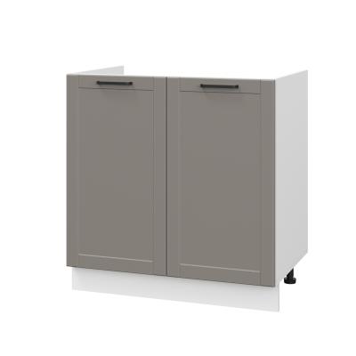 Шкаф нижний под мойку ШНМ 800 Корпус: ЛДСП белый 16мм; фасад: фрезеровка Диада, МДФ лофт кварц 16 мм