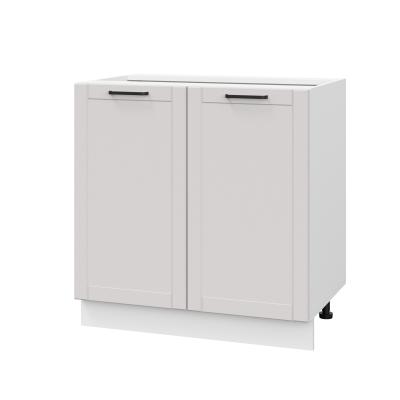 Шкаф нижний ШН 800 Корпус: ЛДСП белый 16мм; фасад: фрезеровка Диада, МДФ лофт крем 16 мм