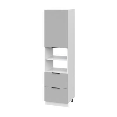 Пенал (премьер) ПД600Н-12Я Корпус: ЛДСП белый 16мм; фасад: фрезеровка Оливия, ЛДСП серый софт 16 мм