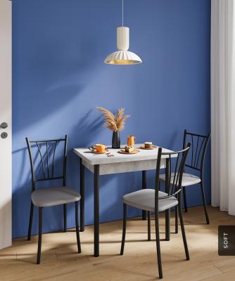 Стол ломберный Купер 780х580 (1160х780), раскладной, ЛДСП Цемент светлый / Черный