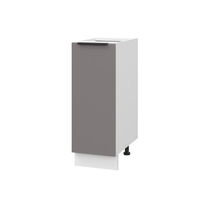 Шкаф нижний ШН 300 Корпус: ЛДСП белый 16мм; фасад: фрезеровка Оливия, МДФ моно брауни 16 мм